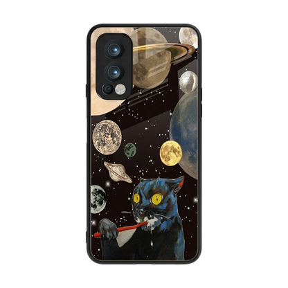 Galactic Purr back phone cover | glass case for oneplus nord 2