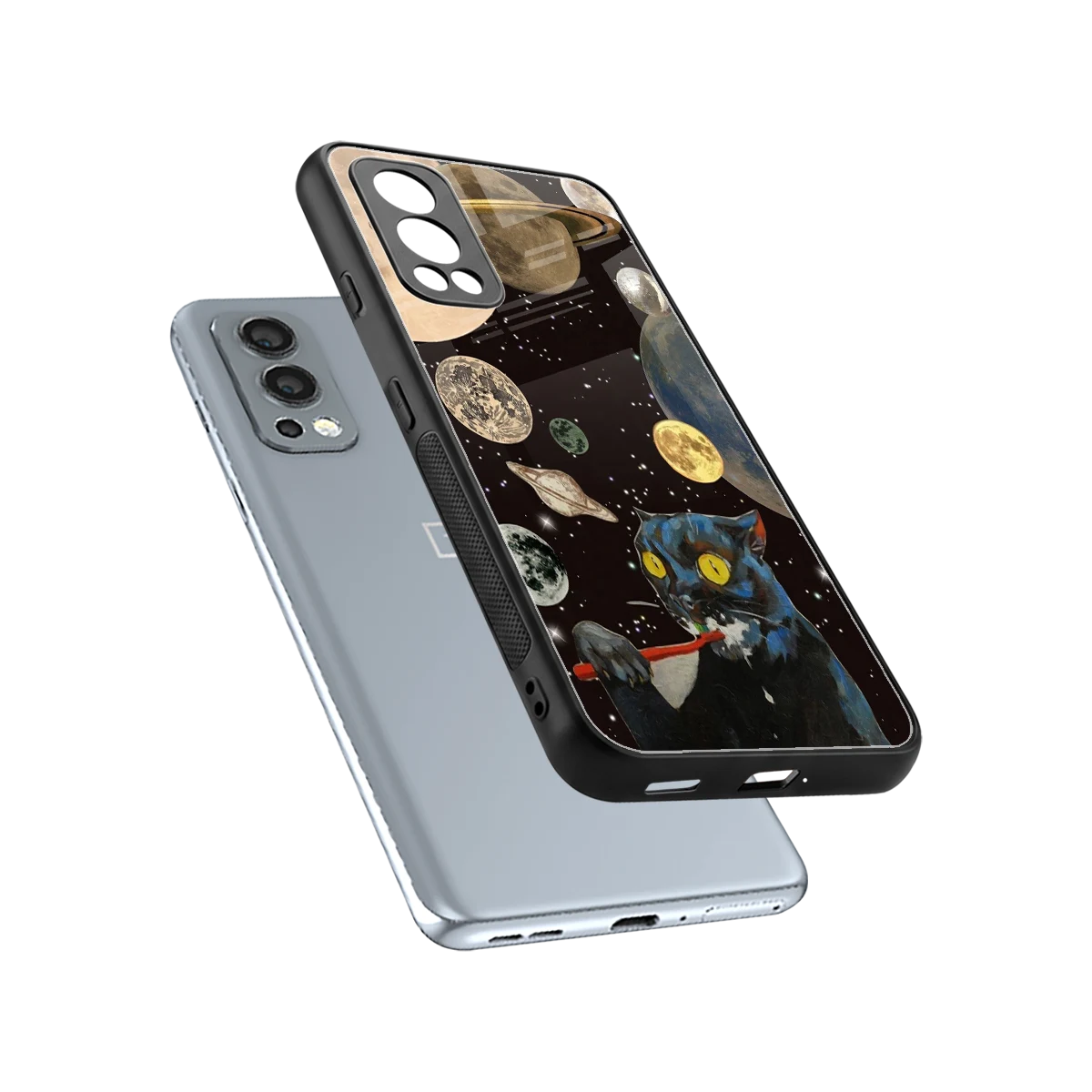 Galactic Purr sleek oneplus nord 2 cover with tempered glass back and TPU edges
