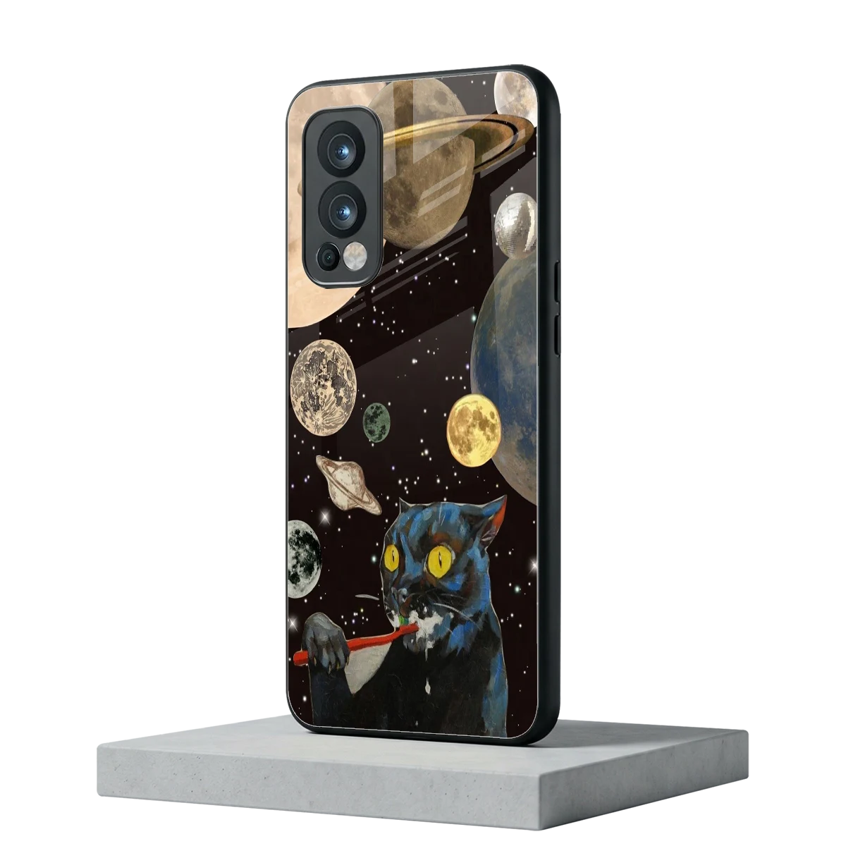 Galactic Purr oneplus nord 2 mobile cover | shockproof glass phone case