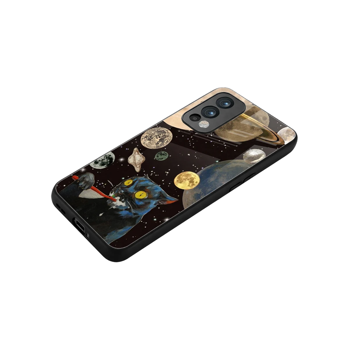 Galactic Purr stylish phone case for oneplus nord 2 | glossy glass and slim fit