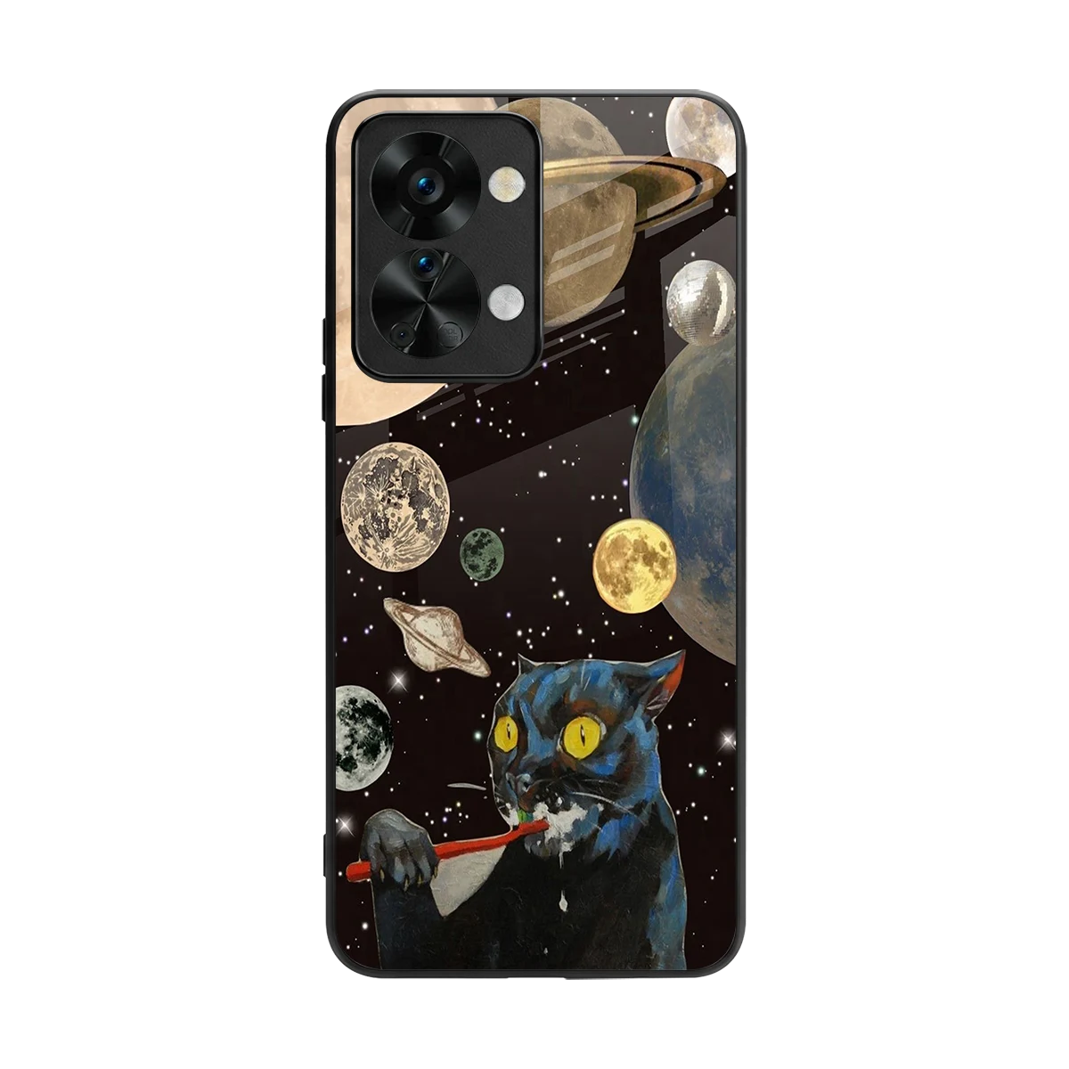 Galactic Purr back phone cover | glass case for oneplus nord 2t