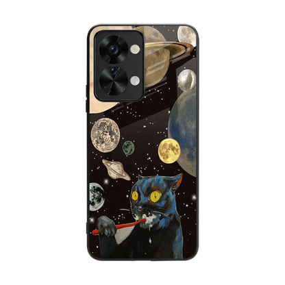 Galactic Purr back phone cover | glass case for oneplus nord 2t