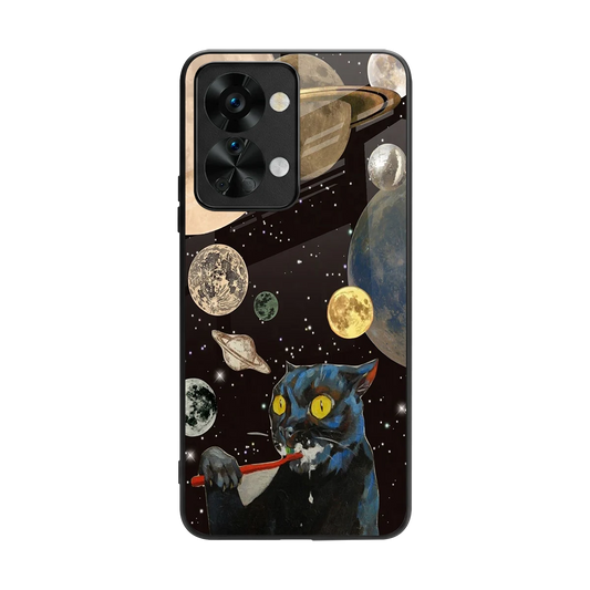 Galactic Purr back phone cover | glass case for oneplus nord 2t