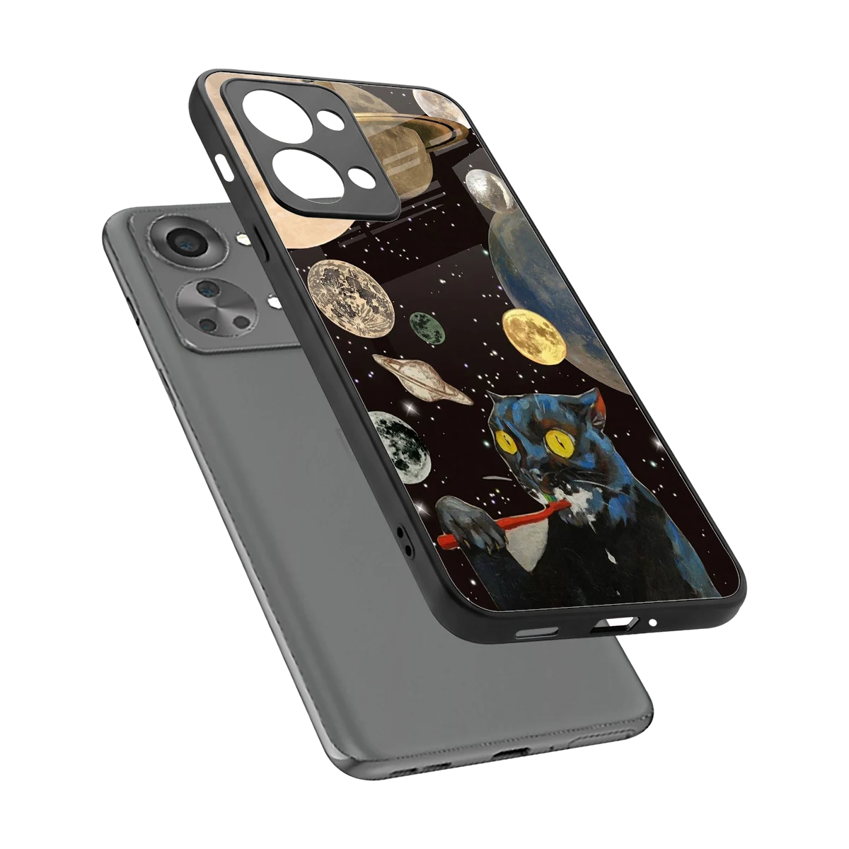 Galactic Purr sleek oneplus nord 2t cover with tempered glass back and TPU edges