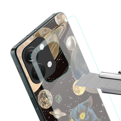 Galactic Purr stylish phone case for oneplus nord 3 | glossy glass and slim fit