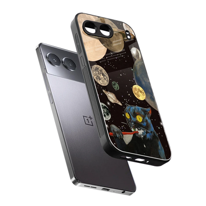 Galactic Purr sleek oneplus nord 4 cover with tempered glass back and TPU edges