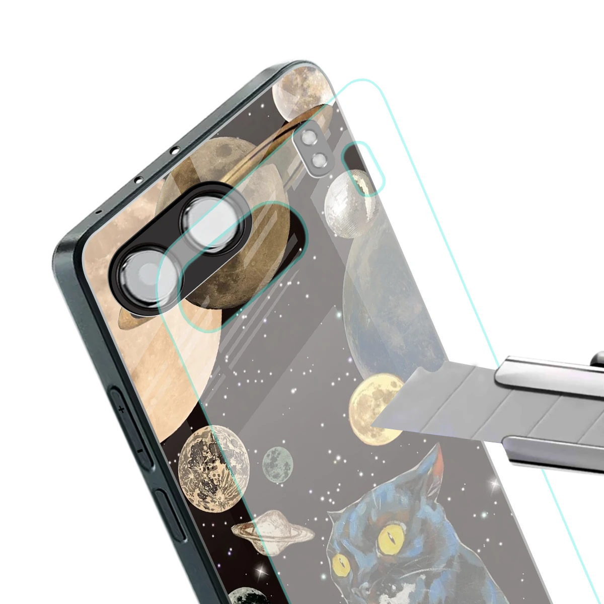 Galactic Purr stylish phone case for oneplus nord 4 | glossy glass and slim fit