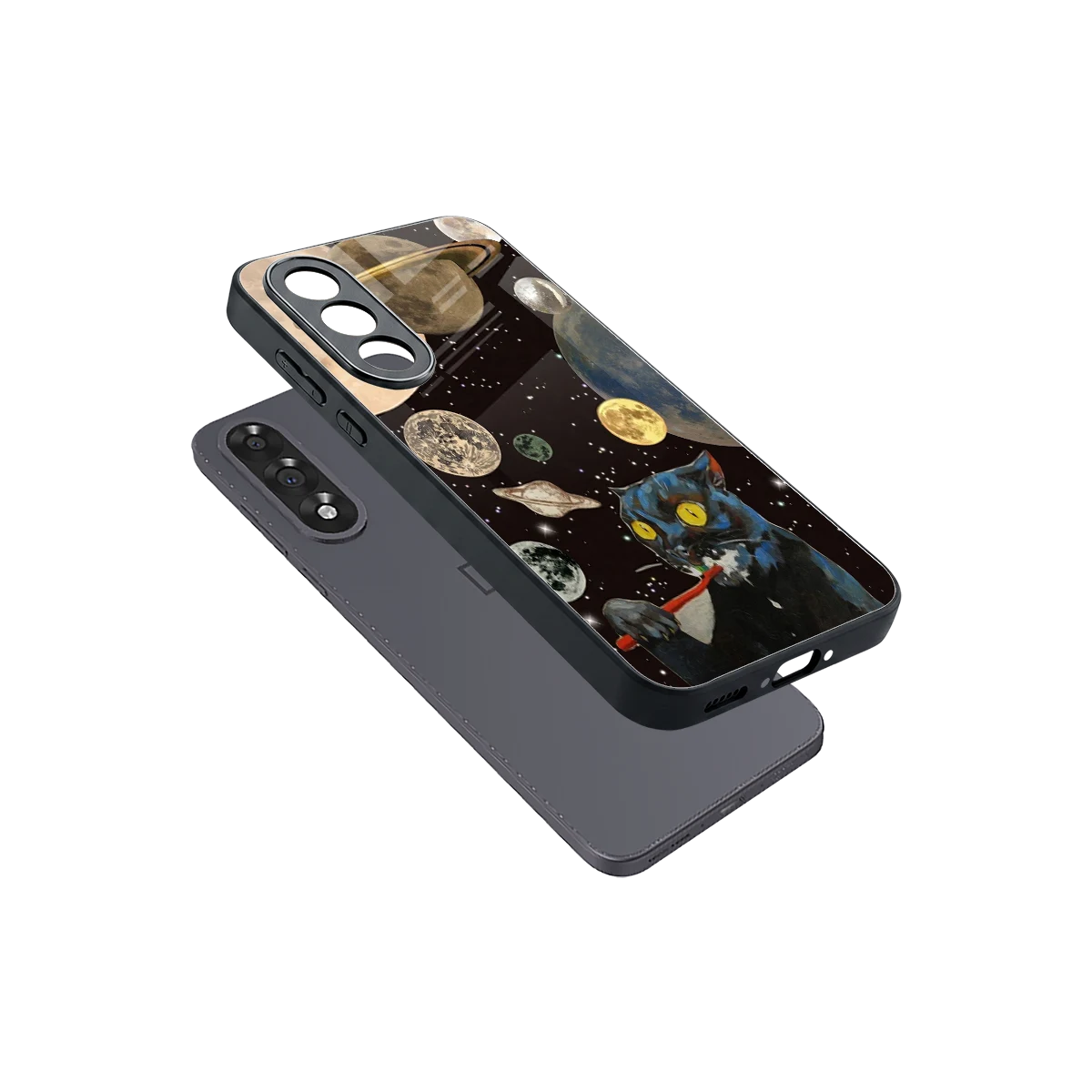 Galactic Purr sleek oneplus nord 5 cover with tempered glass back and TPU edges