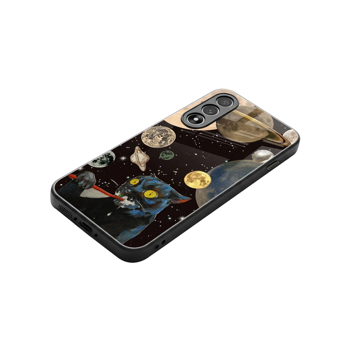 Galactic Purr stylish phone case for oneplus nord 5 | glossy glass and slim fit