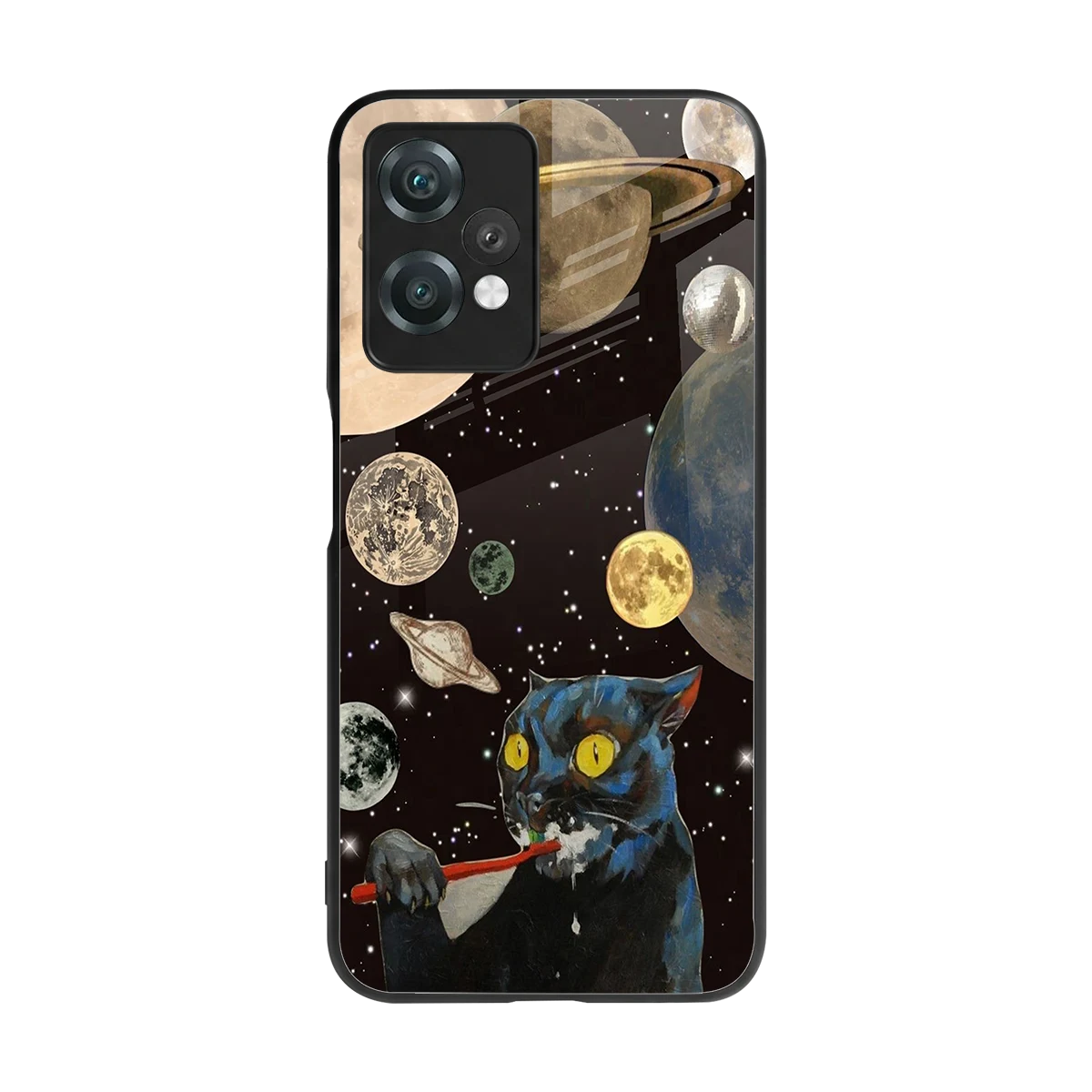 Galactic Purr back phone cover | glass case for oneplus nord ce 2 lite
