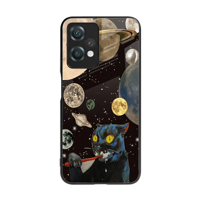 Galactic Purr back phone cover | glass case for oneplus nord ce 2 lite
