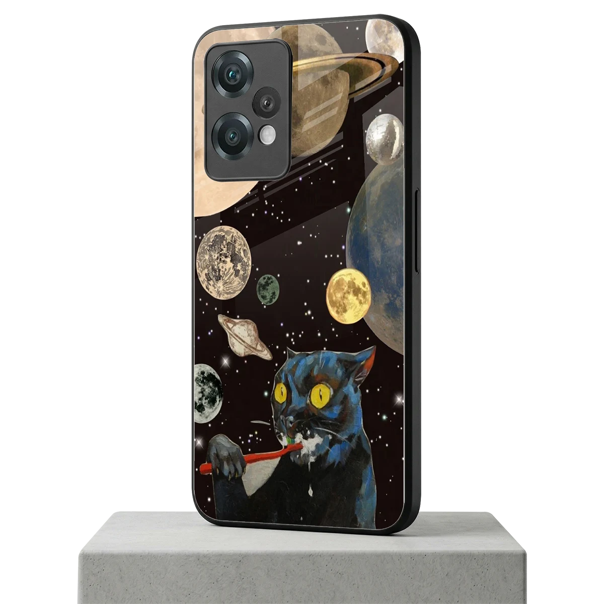 Galactic Purr oneplus nord ce 2 lite mobile cover | shockproof glass phone case