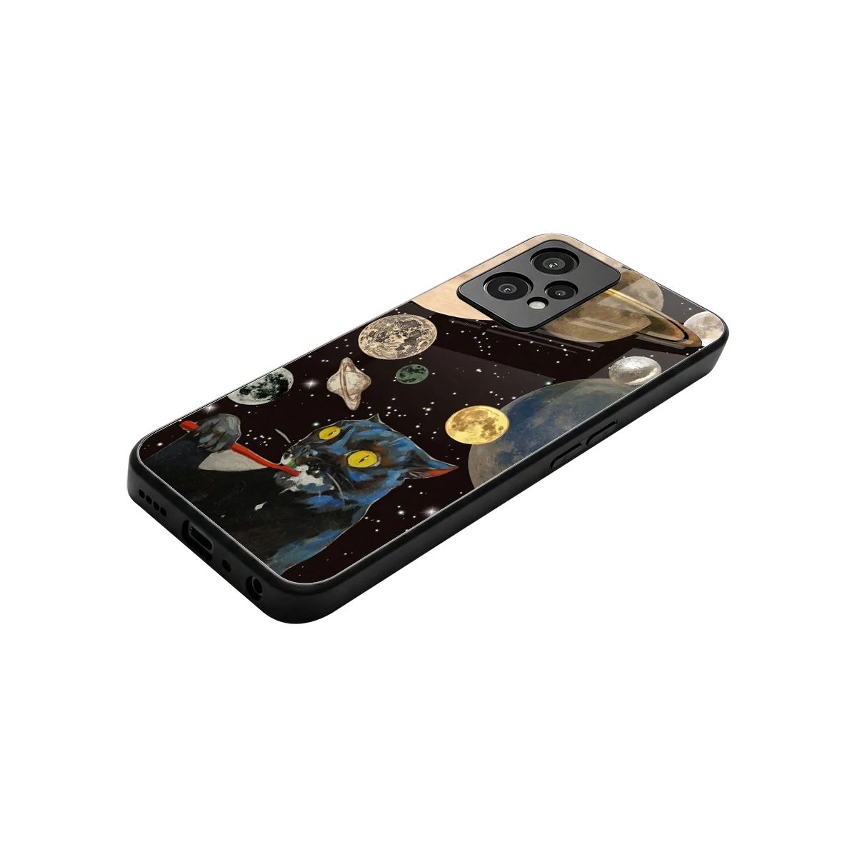 Galactic Purr stylish phone case for oneplus nord ce 2 lite | glossy glass and slim fit