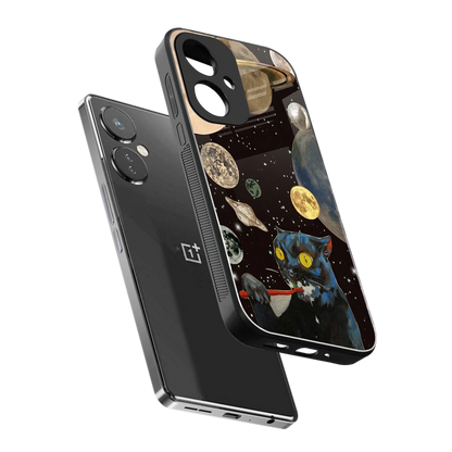 Galactic Purr sleek oneplus nord ce 3 cover with tempered glass back and TPU edges