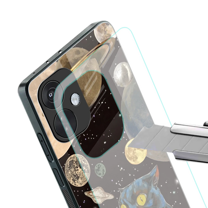 Galactic Purr stylish phone case for oneplus nord ce 3 | glossy glass and slim fit