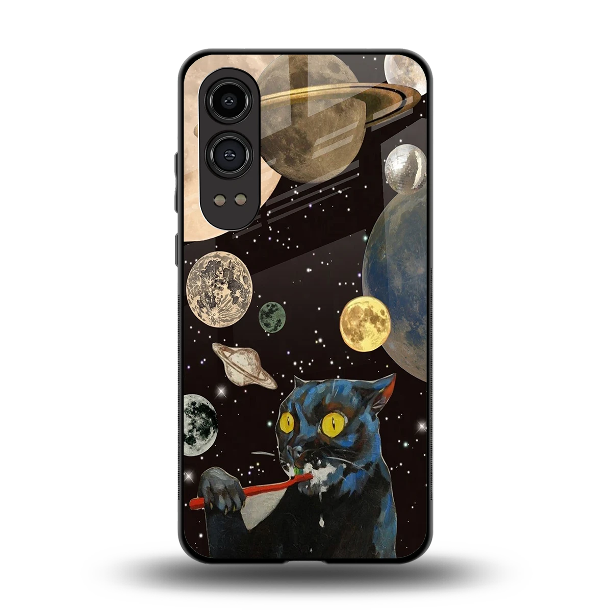 Galactic Purr back phone cover | glass case for oneplus nord ce 4 lite