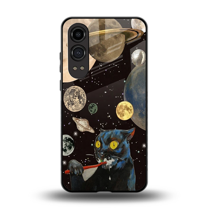 Galactic Purr back phone cover | glass case for oneplus nord ce 4 lite