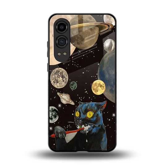 Galactic Purr back phone cover | glass case for oneplus nord ce 4 lite