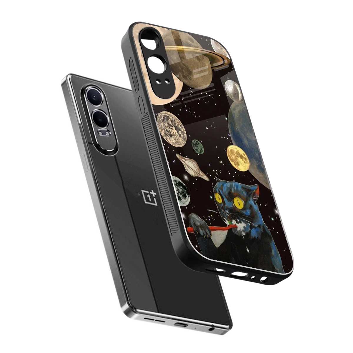 Galactic Purr sleek oneplus nord ce 4 lite cover with tempered glass back and TPU edges