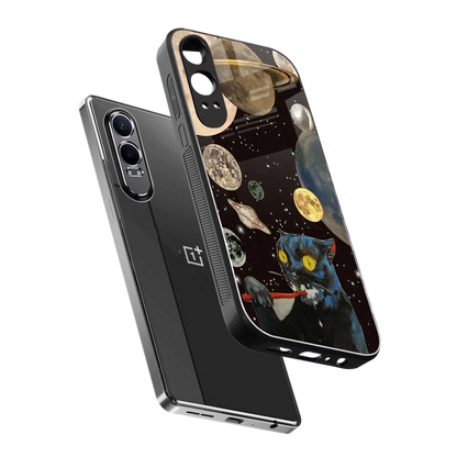 Galactic Purr sleek oneplus nord ce 4 lite cover with tempered glass back and TPU edges