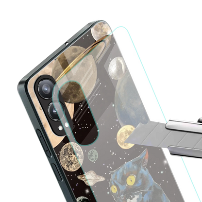 Galactic Purr stylish phone case for oneplus nord ce 4 lite | glossy glass and slim fit