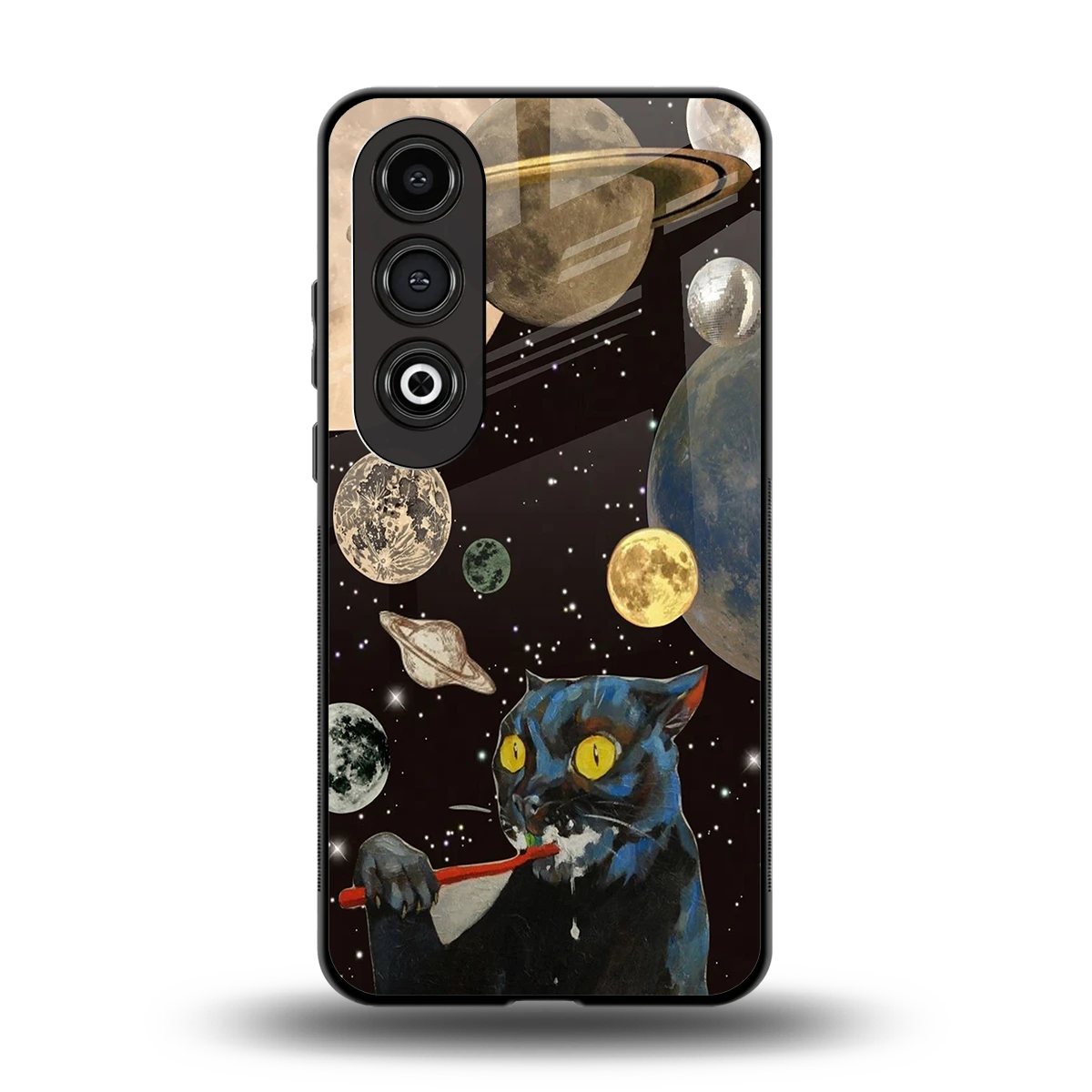 Galactic Purr back phone cover | glass case for oneplus nord ce 4