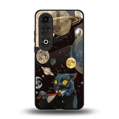 Galactic Purr back phone cover | glass case for oneplus nord ce 4