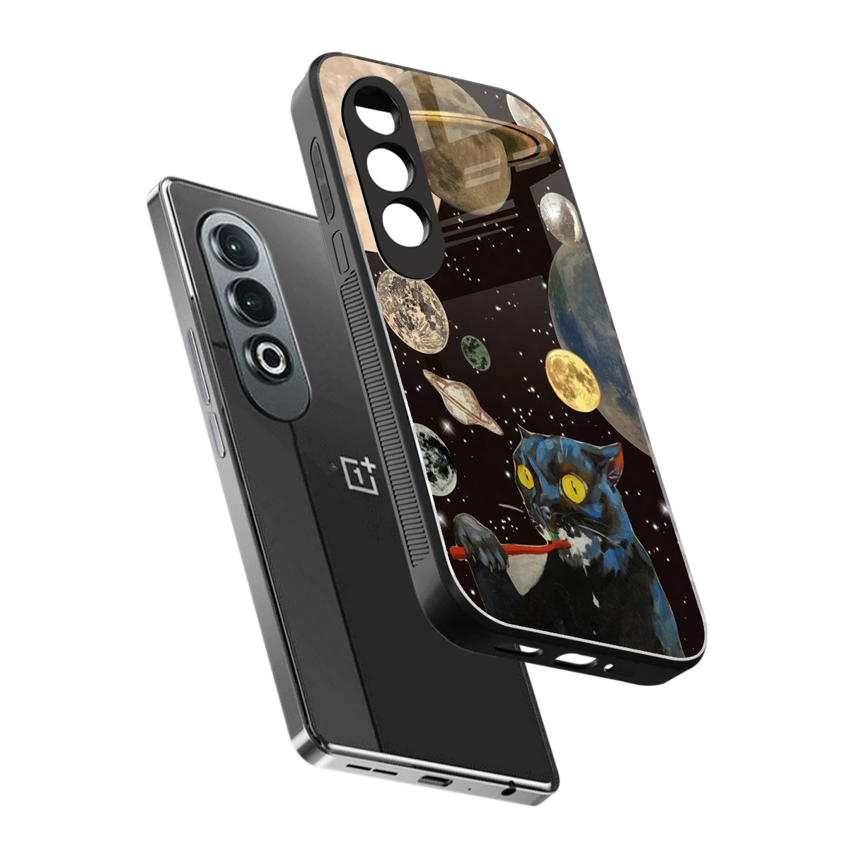 Galactic Purr sleek oneplus nord ce 4 cover with tempered glass back and TPU edges