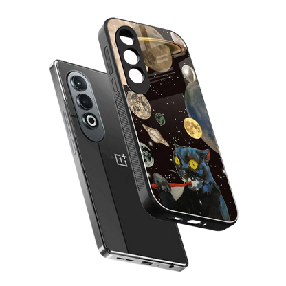 Galactic Purr sleek oneplus nord ce 4 cover with tempered glass back and TPU edges