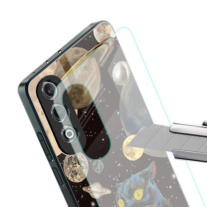 Galactic Purr stylish phone case for oneplus nord ce 4 | glossy glass and slim fit