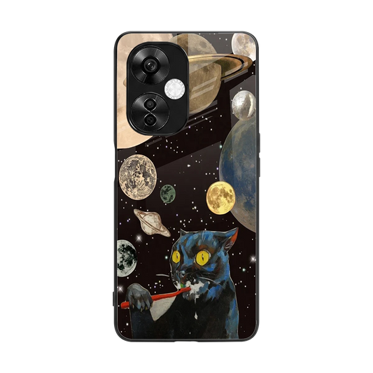 Galactic Purr back phone cover | glass case for oneplus nord ce 3 lite