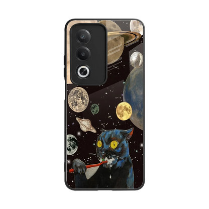 Galactic Purr back phone cover | glass case for oppo a3 pro