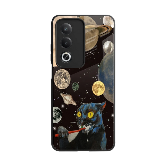 Galactic Purr back phone cover | glass case for oppo a3 pro