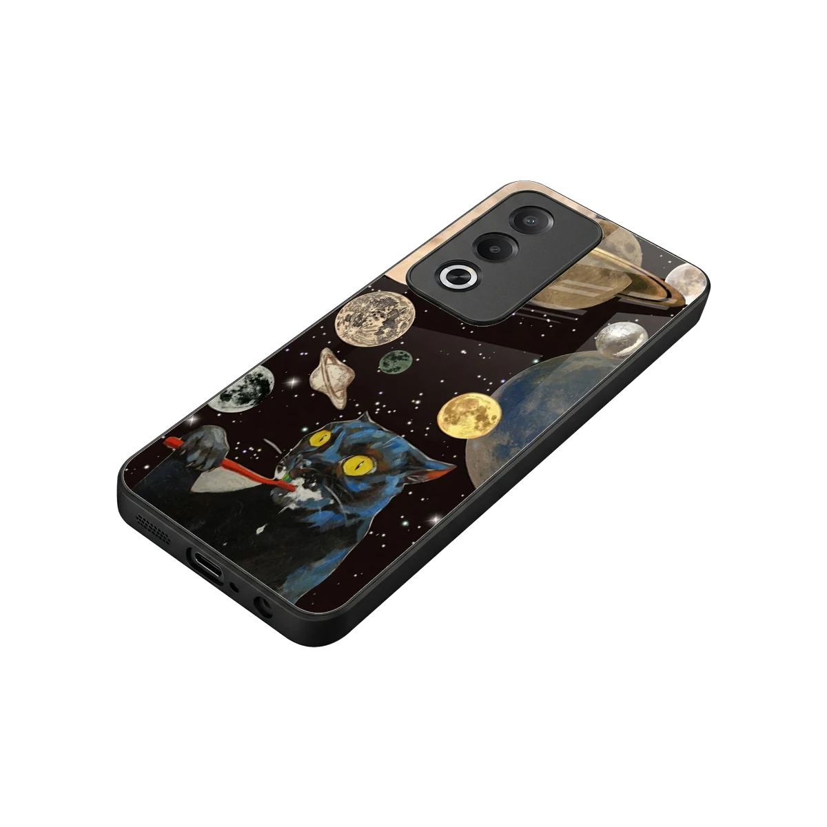 Galactic Purr stylish phone case for oppo a3 pro | glossy glass and slim fit