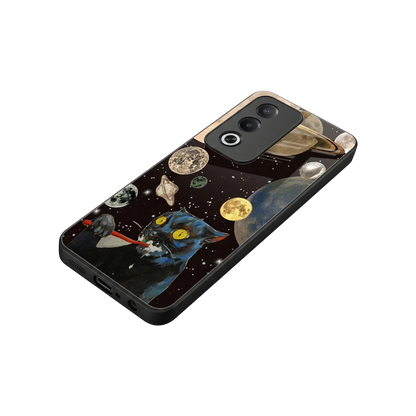 Galactic Purr stylish phone case for oppo a3 pro | glossy glass and slim fit