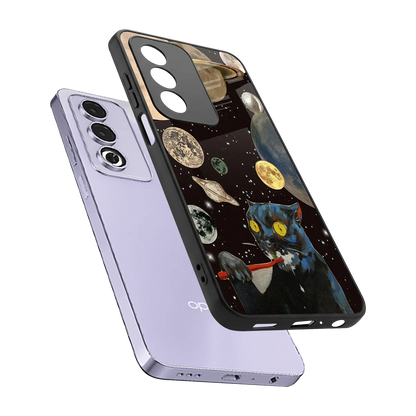 Galactic Purr sleek oppo a3 pro cover with tempered glass back and TPU edges
