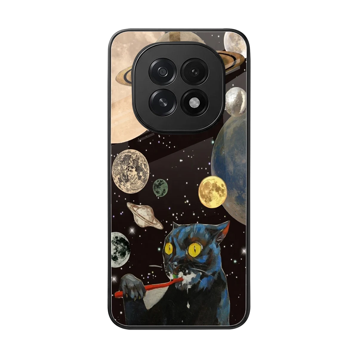 Galactic Purr back phone cover | glass case for oppo f29 5g