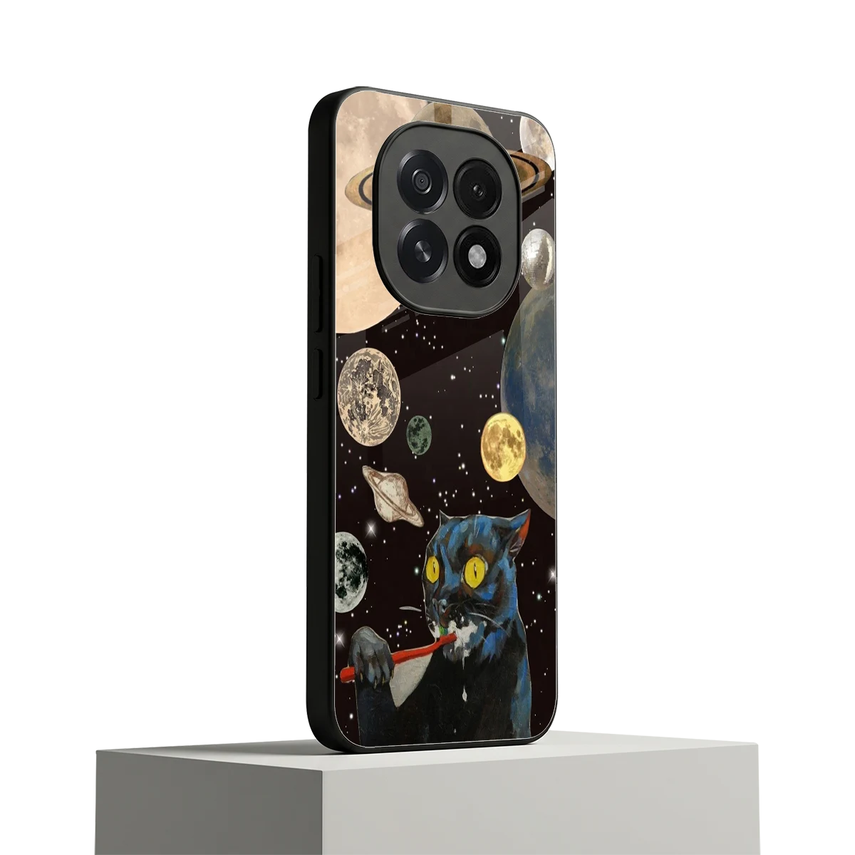 Galactic Purr oppo f29 5g mobile cover | shockproof glass phone case
