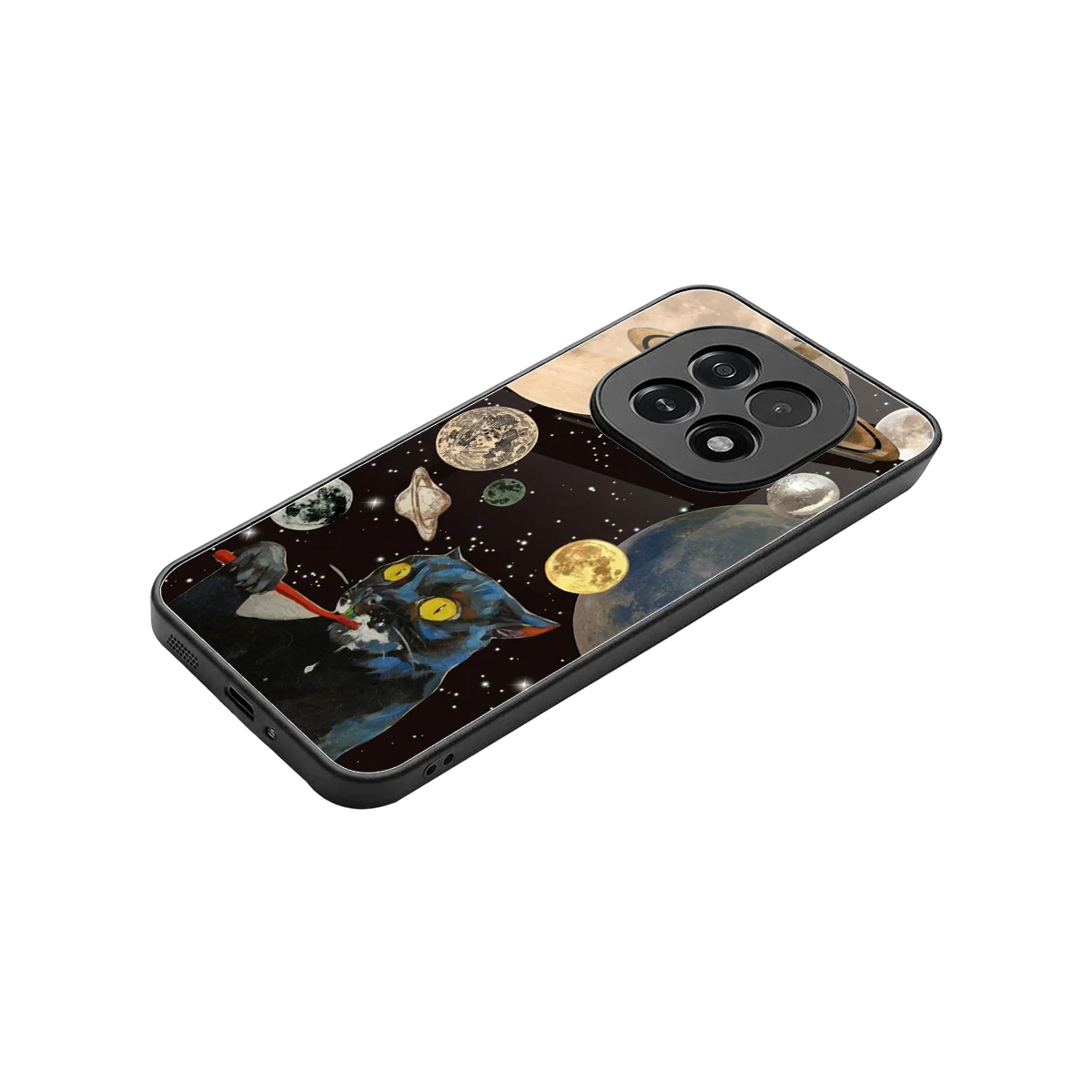 Galactic Purr stylish phone case for oppo f29 5g | glossy glass and slim fit