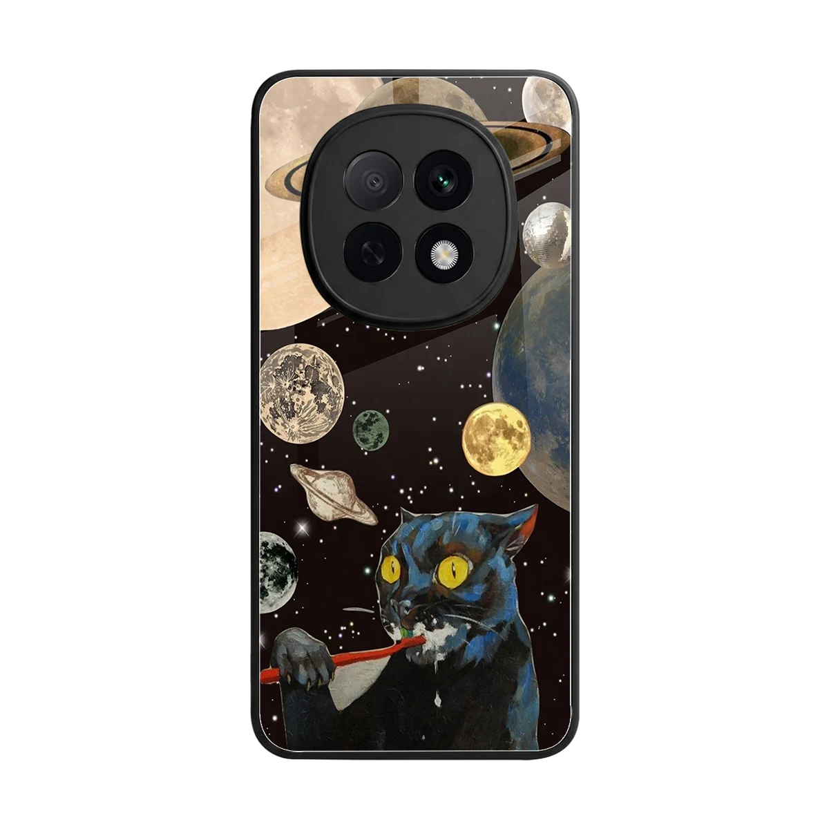 Galactic Purr back phone cover | glass case for oppo f29 pro 5g