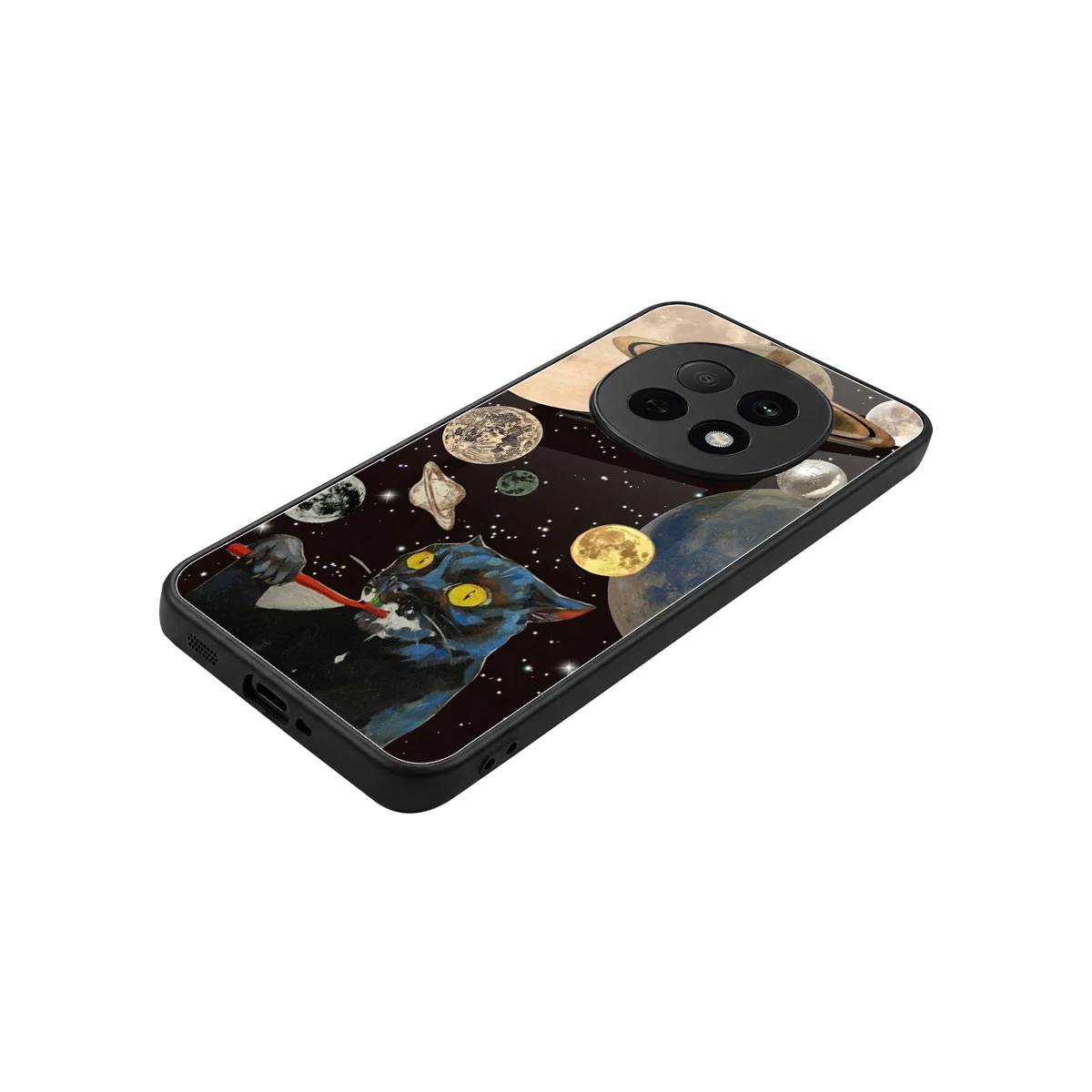 Galactic Purr stylish phone case for oppo f29 pro 5g | glossy glass and slim fit