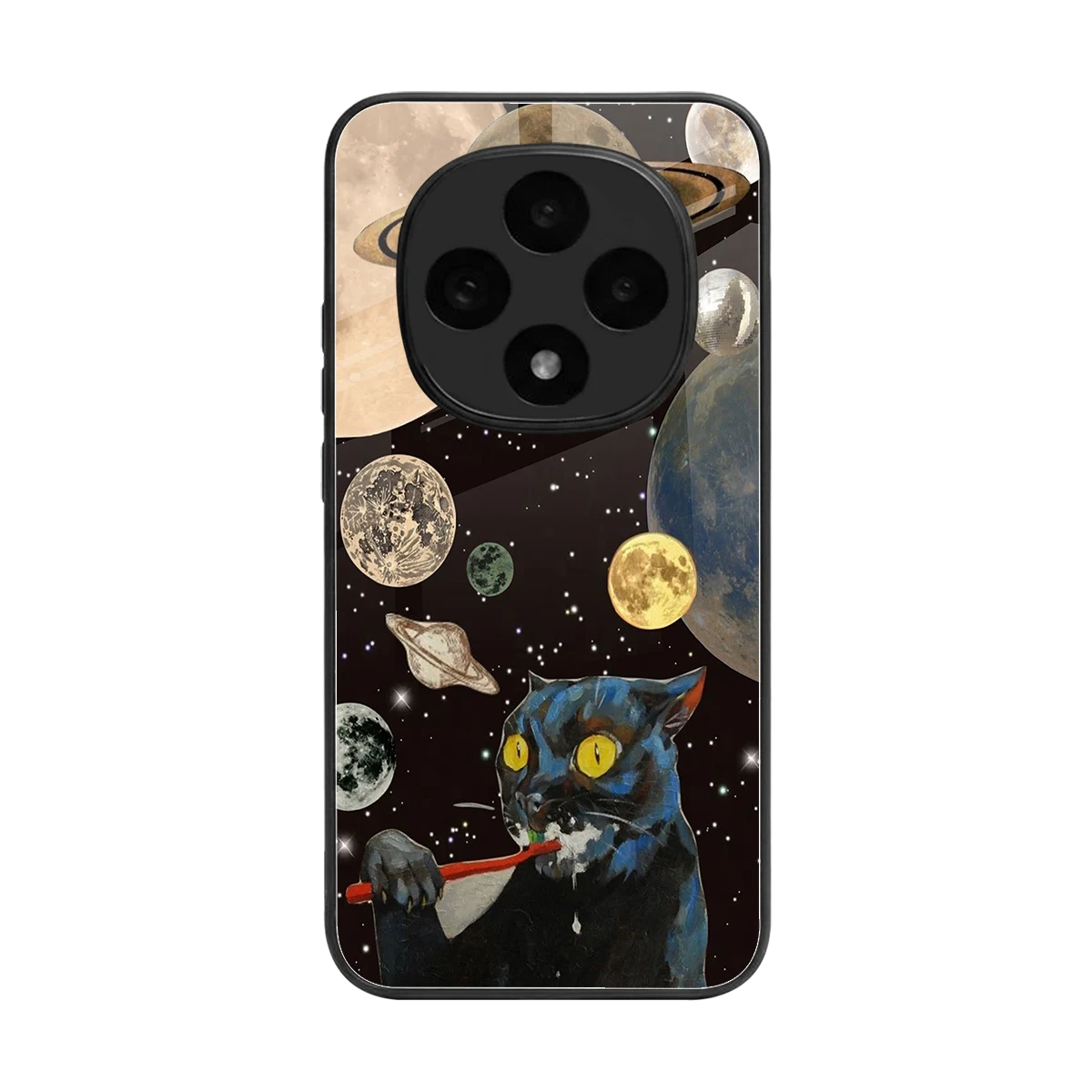 Galactic Purr back phone cover | glass case for oppo f31 pro 5g