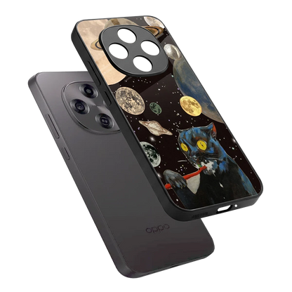 Galactic Purr sleek oppo f31 pro 5g cover with tempered glass back and TPU edges