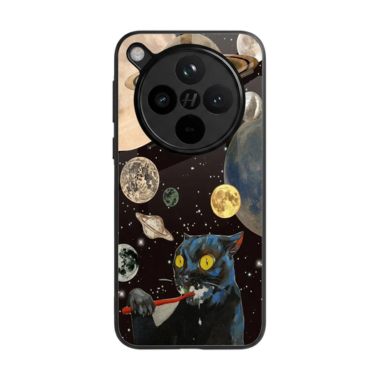 Galactic Purr back phone cover | glass case for oppo find x8