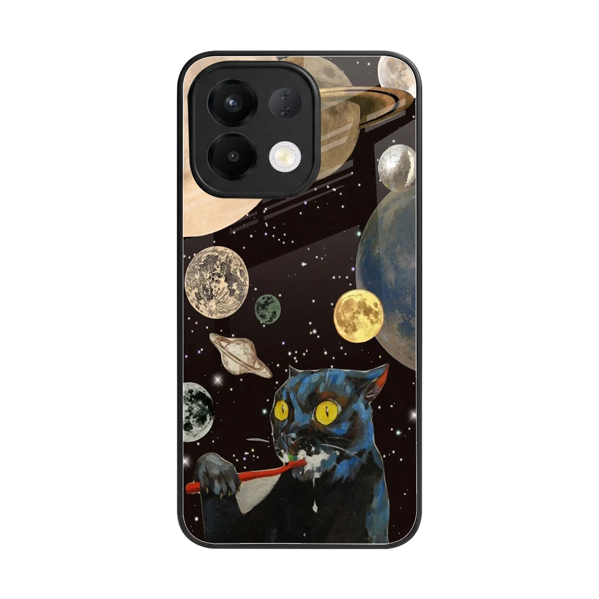 Galactic Purr back phone cover | glass case for oppo k13 5g