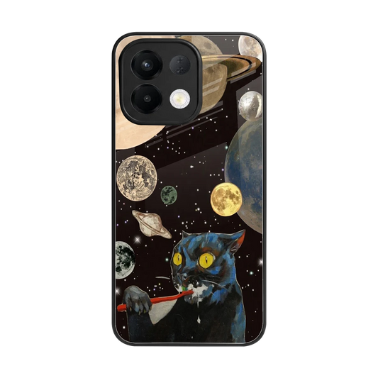 Galactic Purr back phone cover | glass case for oppo k13 5g