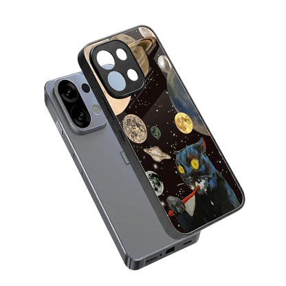 Galactic Purr sleek oppo k13 5g cover with tempered glass back and TPU edges
