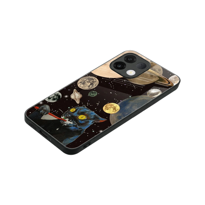 Galactic Purr stylish phone case for oppo k13 5g | glossy glass and slim fit