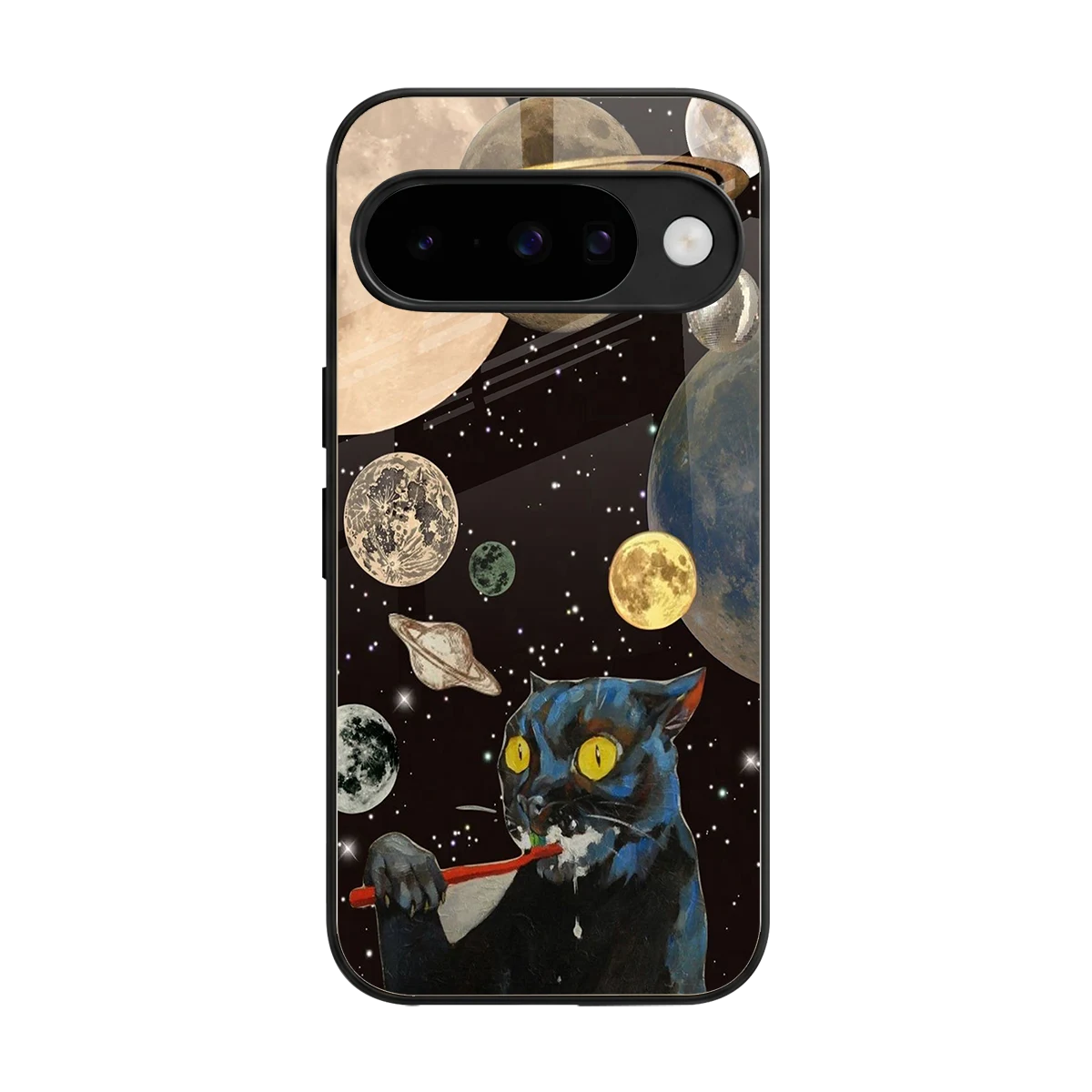 Galactic Purr back phone cover | glass case for google pixel 10