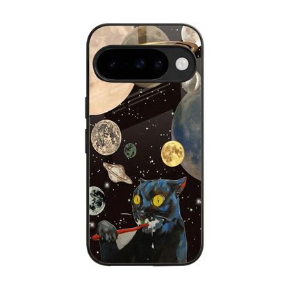 Galactic Purr back phone cover | glass case for google pixel 10
